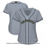 Camiseta Beisbol Mujer San Francisco Giants Personalizada Gris