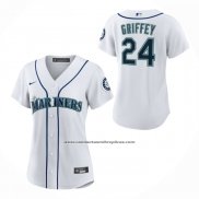 Camiseta Beisbol Mujer Seattle Mariners Ken Griffey Jr Primera Replica Blanco