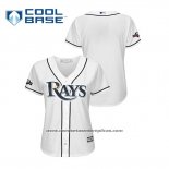 Camiseta Beisbol Mujer Tampa Bay Rays 2019 Postemporada Cool Base Blanco