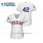 Camiseta Beisbol Mujer Texas Rangers 2019 Jackie Robinson Day Cool Base Blanco