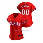 Camiseta Beisbol Mujer Texas Rangers Personalizada 2020 Replica Alterno Rojo