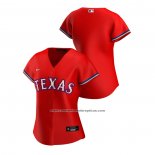 Camiseta Beisbol Mujer Texas Rangers Replica 2020 Alterno Rojo
