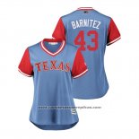 Camiseta Beisbol Mujer Texas Rangers Tony Barnette 2018 LLWS Players Weekend Barnitez Azul