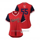 Camiseta Beisbol Mujer Washington Nationals Tim Collins 2018 LLWS Players Weekend Tc Rojo