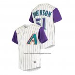 Camiseta Beisbol Nino Arizona Diamondbacks Randy Johnson Cooperstown Collection Alterno Crema Violeta