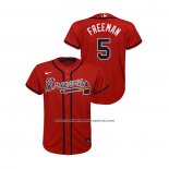 Camiseta Beisbol Nino Atlanta Braves Freddie Freeman Replica Alterno Rojo