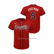 Camiseta Beisbol Nino Atlanta Braves Freddie Freeman Replica Alterno Rojo