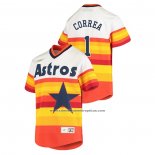 Camiseta Beisbol Nino Houston Astros Carlos Correa Cooperstown Collection Primera Blanco Naranja