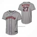 Camiseta Beisbol Nino Houston Astros Jose Altuve Segunda Replica Gris