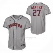 Camiseta Beisbol Nino Houston Astros Jose Altuve Segunda Replica Gris