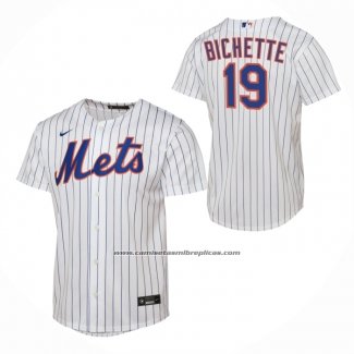 Camiseta Beisbol Nino New York Mets Bo Bichette Primera Replica Blanco