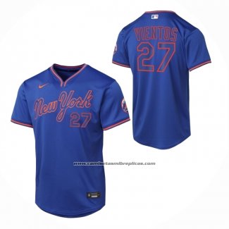 Camiseta Beisbol Nino New York Mets Mark Vientos Alterno 2 Limited Azul