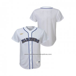 Camiseta Beisbol Nino Seattle Mariners Cooperstown Collection Blanco