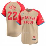 Camiseta Beisbol Hombre American League Juan Soto All Star Game 2024 Limited Crema