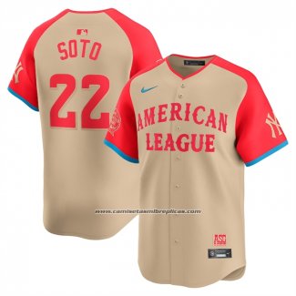 Camiseta Beisbol Hombre American League Juan Soto All Star Game 2024 Limited Crema