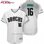 Camiseta Beisbol Hombre Arizona Diamondbacks 2017 Postemporada 16 Chris Owings Blanco Flex Base