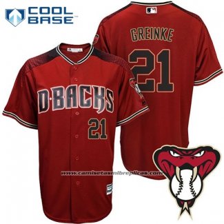 Camiseta Beisbol Hombre Arizona Diamondbacks 21 Zack Greinke Rojo Cool Base