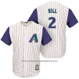 Camiseta Beisbol Hombre Arizona Diamondbacks 2 Aaron Hill Cream Violeta Cooperstown