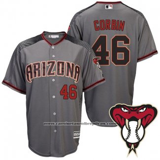 Camiseta Beisbol Hombre Arizona Diamondbacks 46 Patrick Corbin Gris