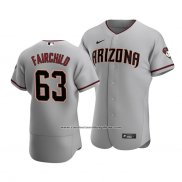 Camiseta Beisbol Hombre Arizona Diamondbacks Stuart Fairchild Autentico Road Gris
