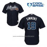 Camiseta Beisbol Hombre Atlanta Braves 19 Andrelton Simmons Azul Alterno Cool Base