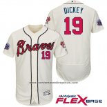Camiseta Beisbol Hombre Atlanta Braves 19 R.A. Dickey Crema 2017 All Star Flex Base