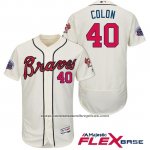 Camiseta Beisbol Hombre Atlanta Braves 40 Bartolo Colon Crema 2017 All Star Flex Base