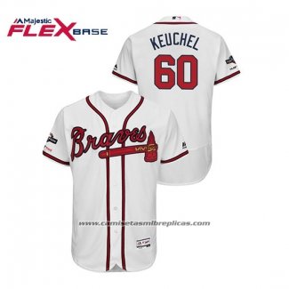 Camiseta Beisbol Hombre Atlanta Braves Dallas Keuchel 2019 Postemporada Flex Base Blanco