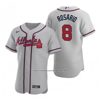 Camiseta Beisbol Hombre Atlanta Braves Eddie Rosario Autentico Road Gris