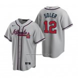 Camiseta Beisbol Hombre Atlanta Braves Jorge Soler Replica Road Gris