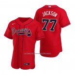 Camiseta Beisbol Hombre Atlanta Braves Luke Jackson Autentico Alterno 2020 Rojo