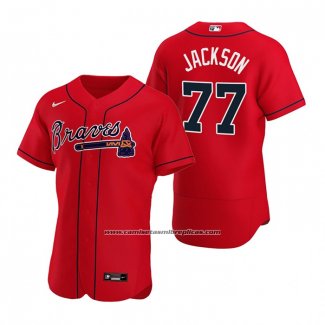 Camiseta Beisbol Hombre Atlanta Braves Luke Jackson Autentico Alterno 2020 Rojo