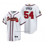 Camiseta Beisbol Hombre Atlanta Braves Max Fried 2022 Gold Program Replica Blanco