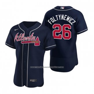 Camiseta Beisbol Hombre Atlanta Braves Mike Foltynewicz Autentico Alterno 2020 Azul