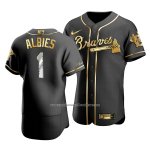 Camiseta Beisbol Hombre Atlanta Braves Ozzie Albies Golden Edition Autentico Negro Oro Camiseta Beisbol Hombre Atlanta Braves Ozzie Albies Golden Edition Autentico Negro Oro