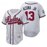Camiseta Beisbol Hombre Atlanta Braves Ronald Acuna Jr. Flex Base Autentico Collezione Alterno 2019 Crema