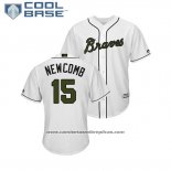 Camiseta Beisbol Hombre Atlanta Braves Sean Newcomb 2018 Dia de los Caidos Cool Base Blanco