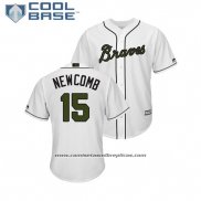 Camiseta Beisbol Hombre Atlanta Braves Sean Newcomb 2018 Dia de los Caidos Cool Base Blanco