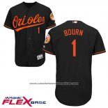 Camiseta Beisbol Hombre Baltimore Orioles 1 Michael Bourn Negro Flex Base