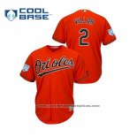 Camiseta Beisbol Hombre Baltimore Orioles Jonathan Villar 2019 Entrenamiento de Primavera Cool Base Naranja