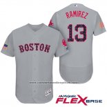 Camiseta Beisbol Hombre Boston Red Sox 2017 Estrellas y Rayas 13 Hanley Ramirez Gris Flex Base