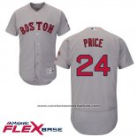 Camiseta Beisbol Hombre Boston Red Sox 24 David Price Gris Autentico Collection Flex Base