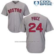 Camiseta Beisbol Hombre Boston Red Sox 24 David Price Gris Cool Base