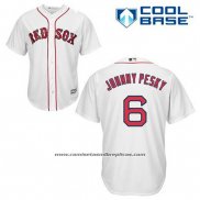 Camiseta Beisbol Hombre Boston Red Sox 6 Johnny Pesky Blanco Primera Cool Base