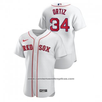 Camiseta Beisbol Hombre Boston Red Sox David Ortiz Autentico Blanco