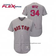 Camiseta Beisbol Hombre Boston Red Sox David Ortiz Autentico Flex Base Gris