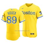 Camiseta Beisbol Hombre Boston Red Sox Tanner Houck 2021 City Connect Autentico Oro