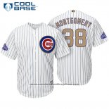 Camiseta Beisbol Hombre Chicago Cubs 38 Mike Montgomery Blanco Oro Cool Base