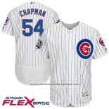 Camiseta Beisbol Hombre Chicago Cubs 54 Aroldis Chapman Blanco Flex Base