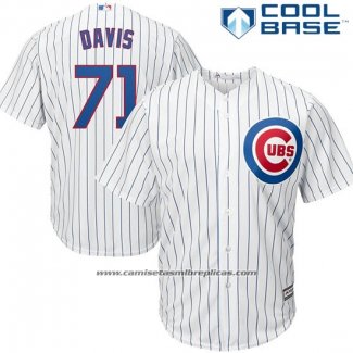Camiseta Beisbol Hombre Chicago Cubs 71 Wade Davis Blanco Cool Base